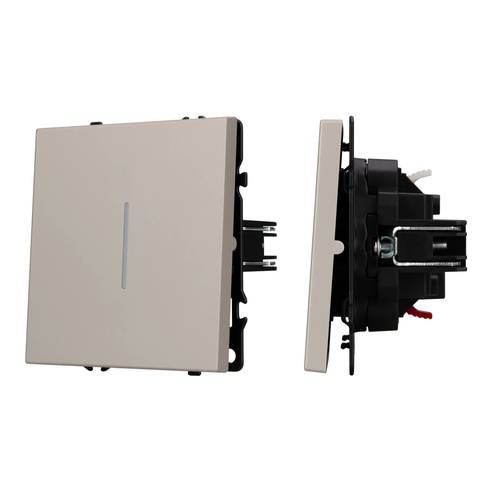 Механизм выключателя одноклавишный проходной LED SWT-NOBE-MKP1-SFPL-L-CA (230V, 10A) (Arlight, Кашемир)