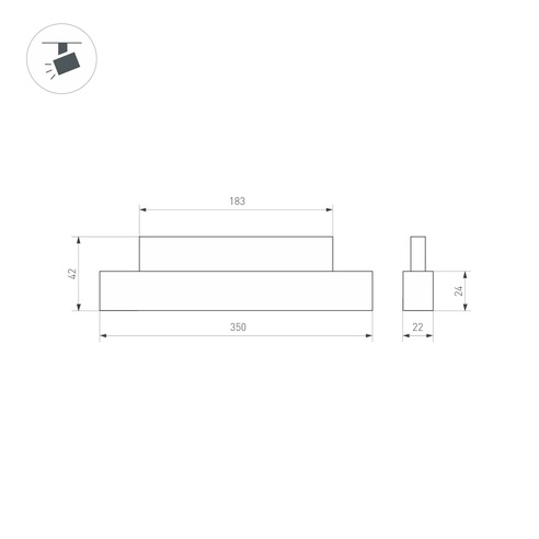 Светильник MAG-ORIENT-FLAT-L350-12W Day4000 (BK, 100 deg, 48V) (Arlight, IP20 Металл, 5 лет)