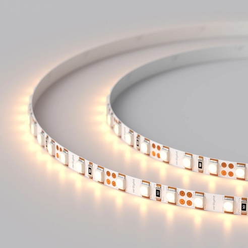 Лента светодиодная RT-A120-5mm 12V Warm2400 (9.6 W/m, IP20, 2835, 5m) (Arlight, 9.6 Вт/м, IP20)