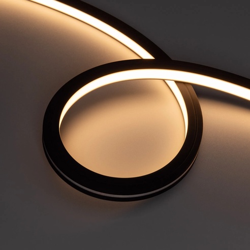 Лента герметичная NOVA-TOP-BLACK-A120-16x15mm 24V Warm3000 (10 W/m, IP67, 2835, 5m, wire x2) (Arlight, Вывод боковой, 5 лет)