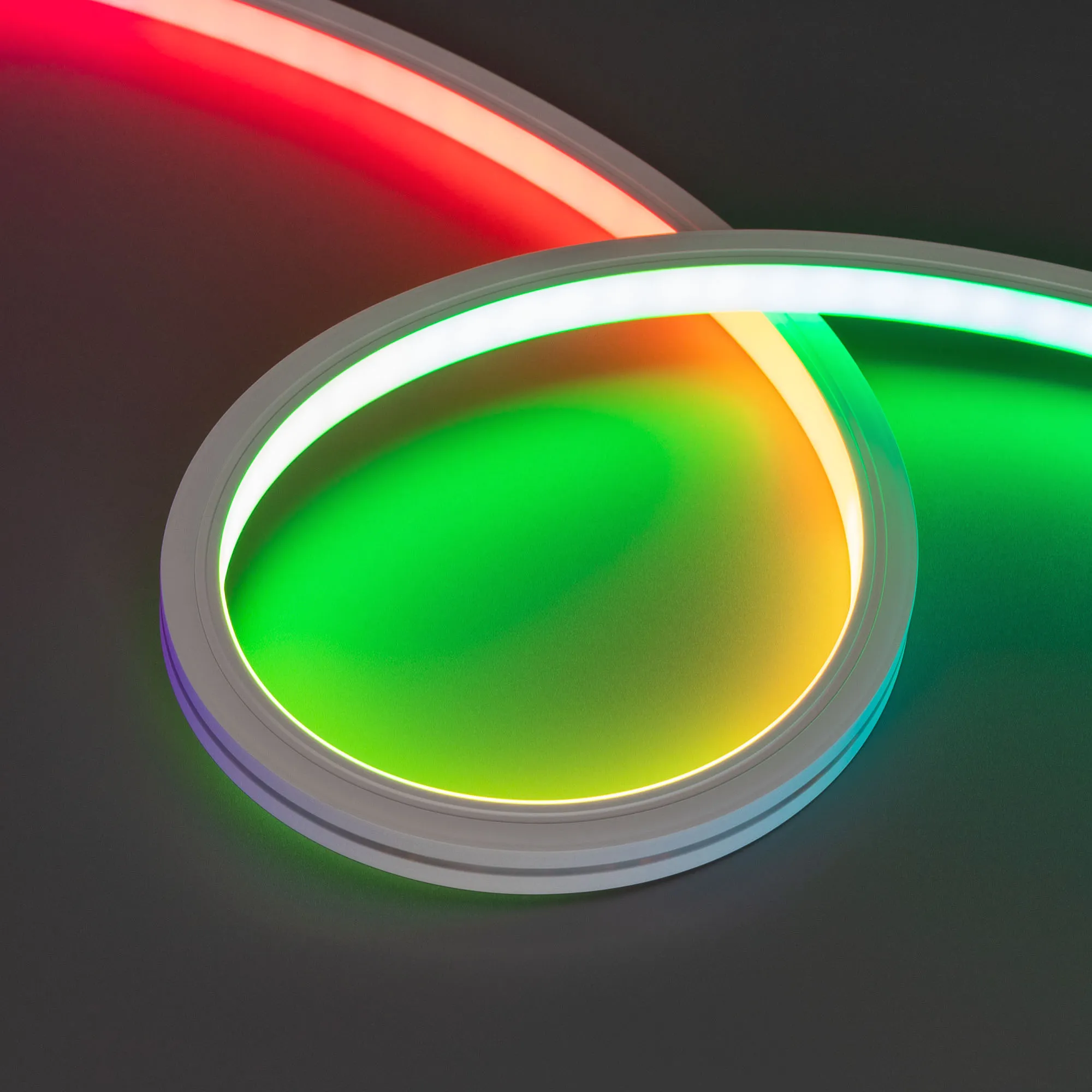 Лента светодиодная герметичная SPI MOONLIGHT-TOP-B84-13x12mm 24V RGB-PX7 (18 W/m, IP67, 5m, wire x2) (Arlight, Силикон) - изображение товара