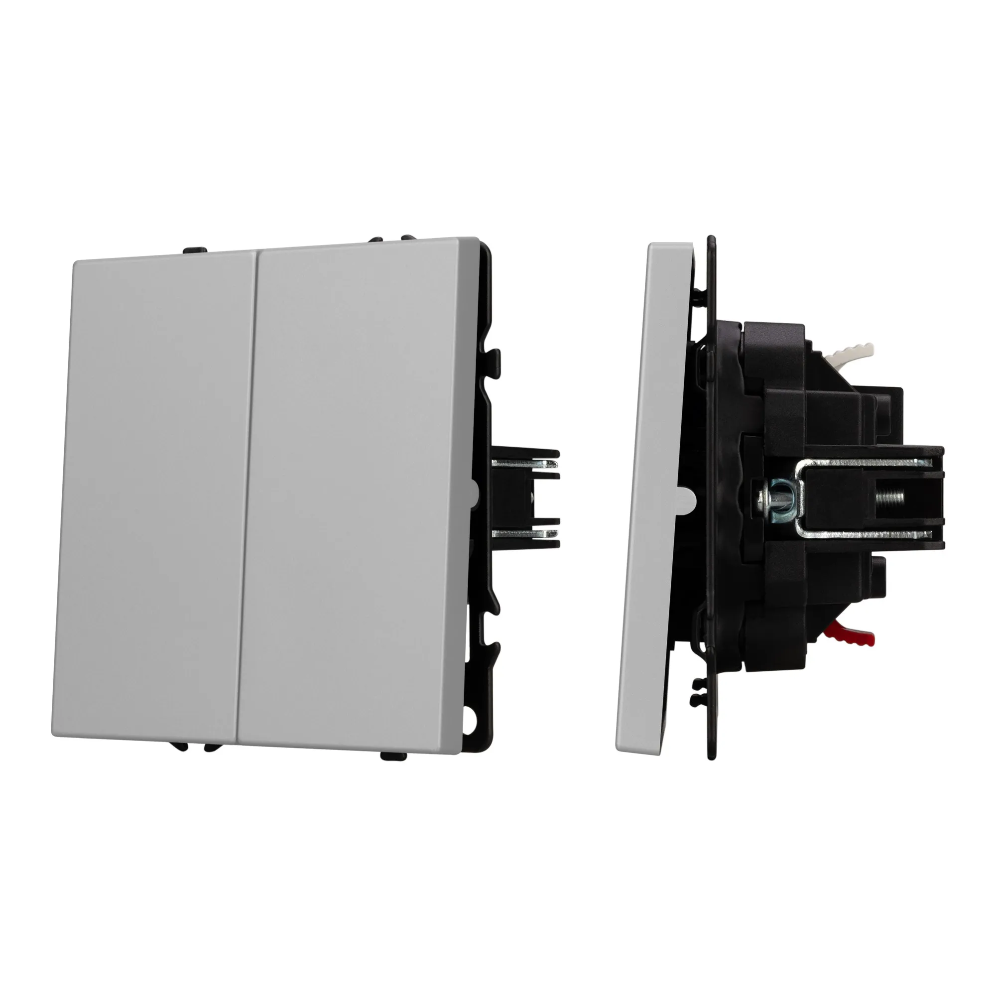 Механизм звонкового выключателя двухклавишный SWT-NOBE-MKR2-SFPL-IS (230V, 10A) (Arlight, Никель) - изображение товара